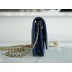 Chanel Wallet (Magnetic Closure) Deep Blue Caviar Leather  