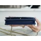 Chanel Wallet (Magnetic Closure) Deep Blue Caviar Leather  