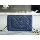 Chanel Wallet (Magnetic Closure) Deep Blue Caviar Leather  