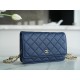 Chanel Wallet (Magnetic Closure) Deep Blue Caviar Leather  