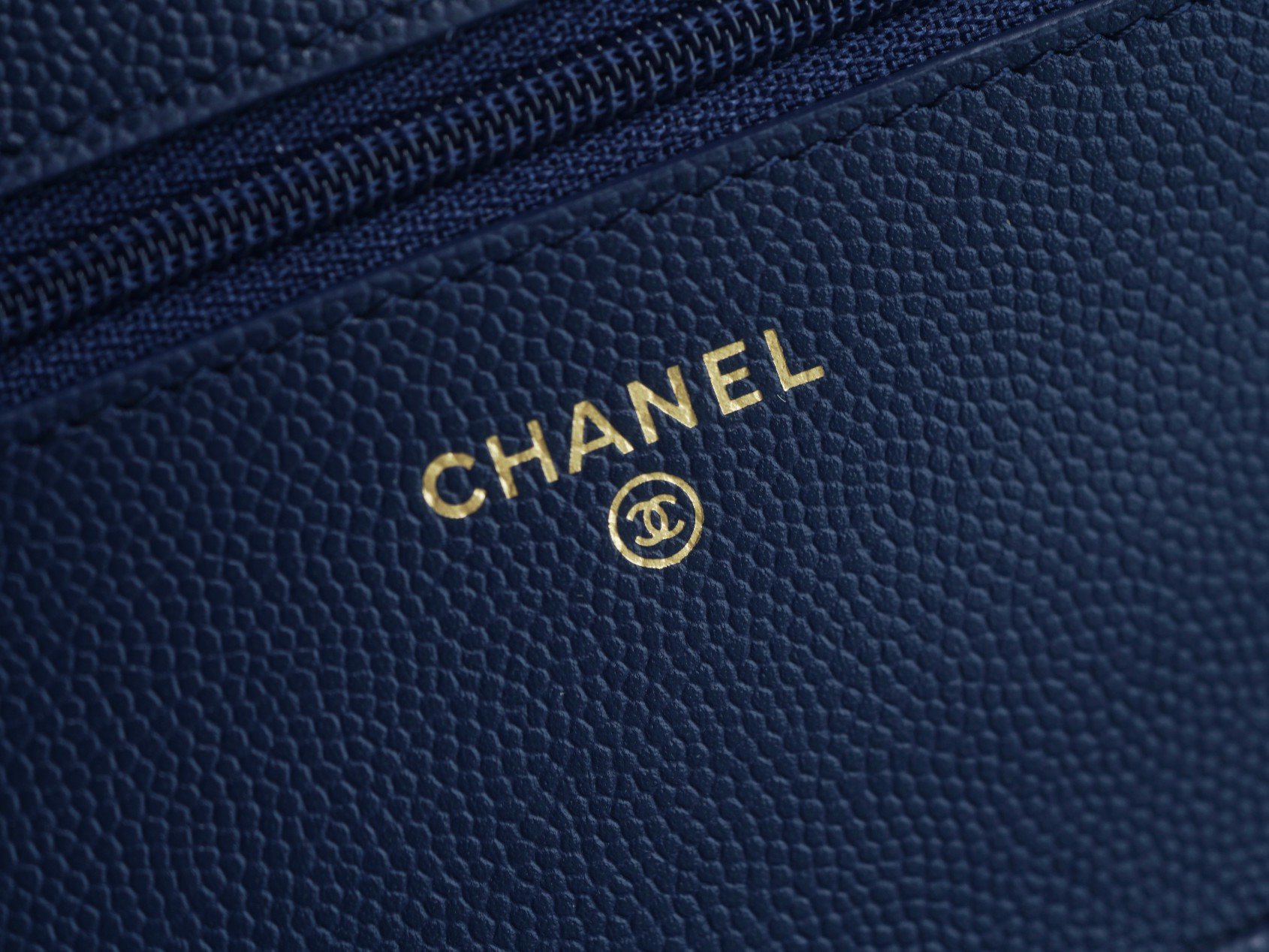 Chanel Wallet (Magnetic Closure) Deep Blue Caviar Leather  