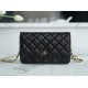 CHANEL Entry-Level Classic WOC (Magnetic Closure) Black Gold Lambskin  