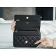 CHANEL Entry-Level Classic WOC (Magnetic Closure) Black Gold Lambskin  