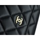 CHANEL Entry-Level Classic WOC (Magnetic Closure) Black Gold Lambskin  