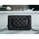 CHANEL Entry-Level Classic WOC (Magnetic Closure) Black Silver Lambskin  