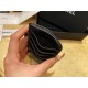 2020 Spring/Summer New Zipper Coin Card Holder Black Gold Grainy Embossed Calfskin  