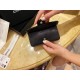 2020 Spring/Summer New Zipper Coin Card Holder Black Gold Grainy Embossed Calfskin  