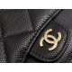 2020 Spring/Summer New Zipper Coin Card Holder Black Gold Grainy Embossed Calfskin  