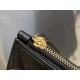 2020 Spring/Summer New Zipper Coin Card Holder Black Gold Grainy Embossed Calfskin  