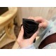 2020 Spring/Summer New Zipper Coin Card Holder Black Lambskin  