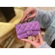 2020 Spring/Summer New Zipper Coin Card Holder Lavender Purple Lambskin  