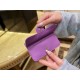 2020 Spring/Summer New Zipper Coin Card Holder Lavender Purple Lambskin  