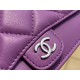 2020 Spring/Summer New Zipper Coin Card Holder Lavender Purple Lambskin  