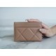 19 Series Zipper Coin Card Holder Milk Coffee Apricot Lambskin  