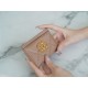 19 Series Zipper Coin Card Holder Milk Coffee Apricot Lambskin  