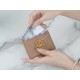 19 Series Zipper Coin Card Holder Milk Coffee Apricot Lambskin  