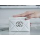 19 Series Zipper Coin Card Holder White Lambskin  