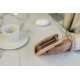 19 Series Zipper Coin Card Holder Milk Tea Apricot Goat Leather  