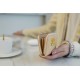 19 Series Zipper Coin Card Holder Milk Tea Apricot Goat Leather  