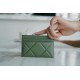 19 Series Card Holder Matcha Green 19 Series Classic Diamond Design Lambskin  