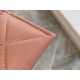 19 Series Card Holder Pink 19 Series Classic Diamond Design Lambskin  