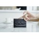 Gabrielle Wander Series Classic Card Holder Black Calfskin  