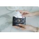 Gabrielle Wander Series Classic Card Holder Black Calfskin  