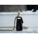 CHANEL 22B Enamel Handle Chain Bag Small Black  