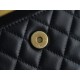 CHANEL 22B Enamel Handle Chain Bag Small Black  