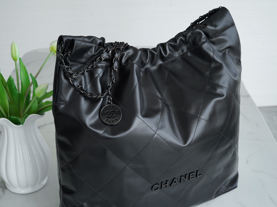 CHANEL 22K Autumn/Winter New SO Black 22 Handbag Large Calfskin  