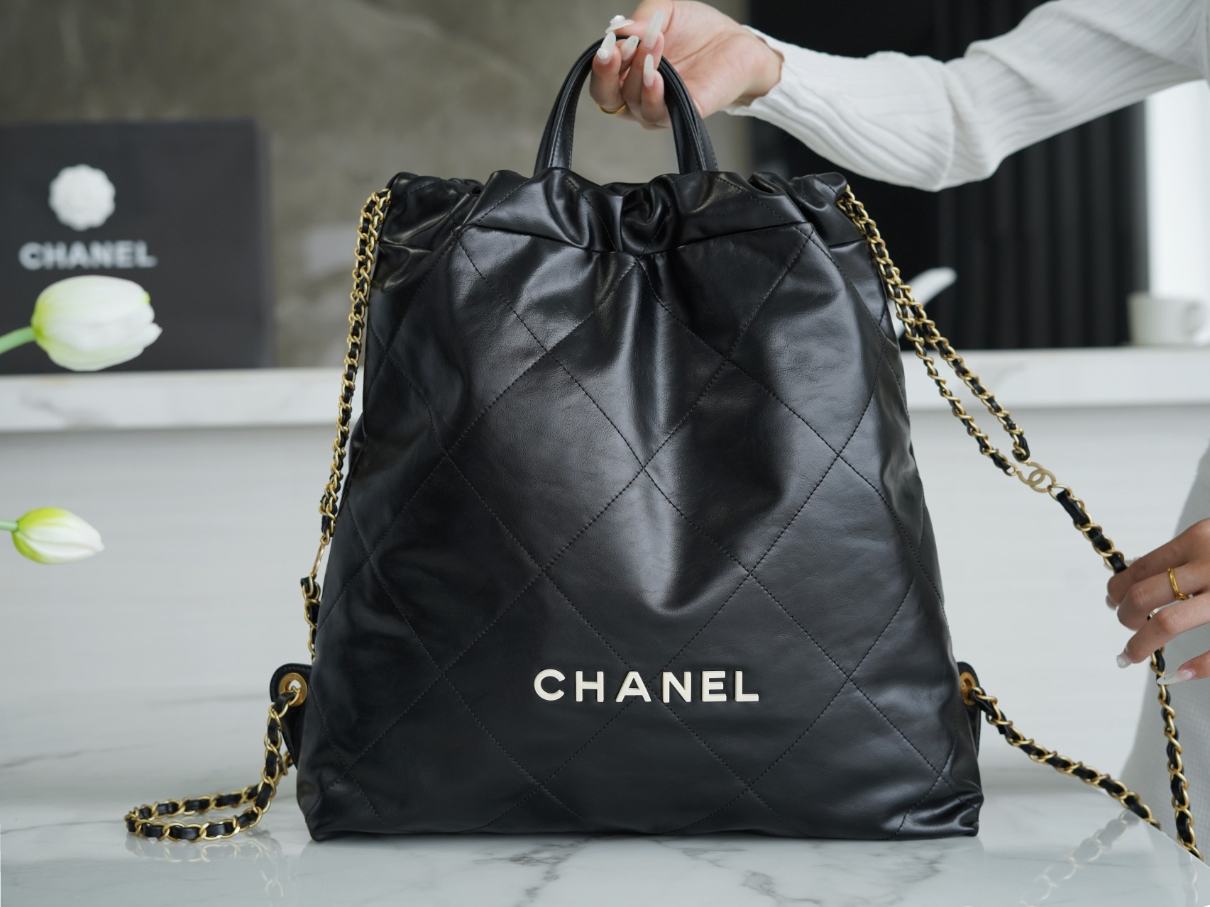 CHANEL 22P Spring/Summer New 22P Backpack Level 1 Calfskin  