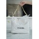 CHANEL 22P Handbag Small White with Black Hardware  