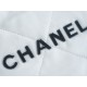 CHANEL 22P Handbag Small White with Black Hardware  