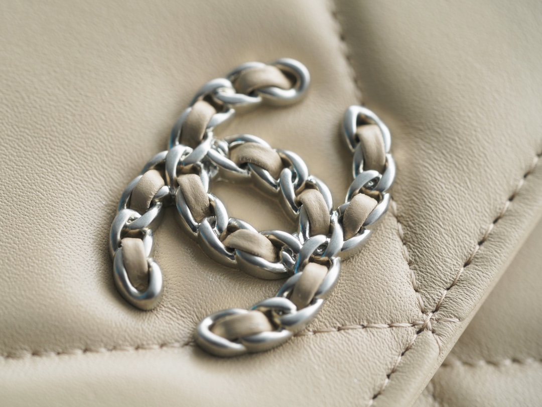 CHANEL 19 WOC 22C Almond Color Silver Hardware  