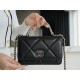 CHANEL 19 WOC 22C Black Silver Hardware  