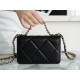 CHANEL 19 WOC 22C Black Silver Hardware  