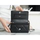 CHANEL 19 WOC 22C Black Silver Hardware  