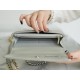 CHANEL 19 WOC 22C Light Gray Silver Hardware  