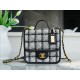 CHANEL 22K Tweed Small Black & White Postman Tofu Bag  