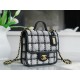 CHANEL 22K Tweed Small Black & White Postman Tofu Bag  