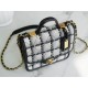 CHANEL 22K Tweed Small Black & White Postman Tofu Bag  