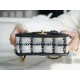 CHANEL 22K Tweed Small Black & White Postman Tofu Bag  