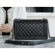 Chanel Leboy Black & Silver Medium Lambskin  