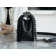 Chanel Leboy Black & Silver Medium Lambskin  