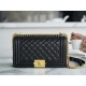 Chanel Leboy Black & Gold Medium Lambskin  