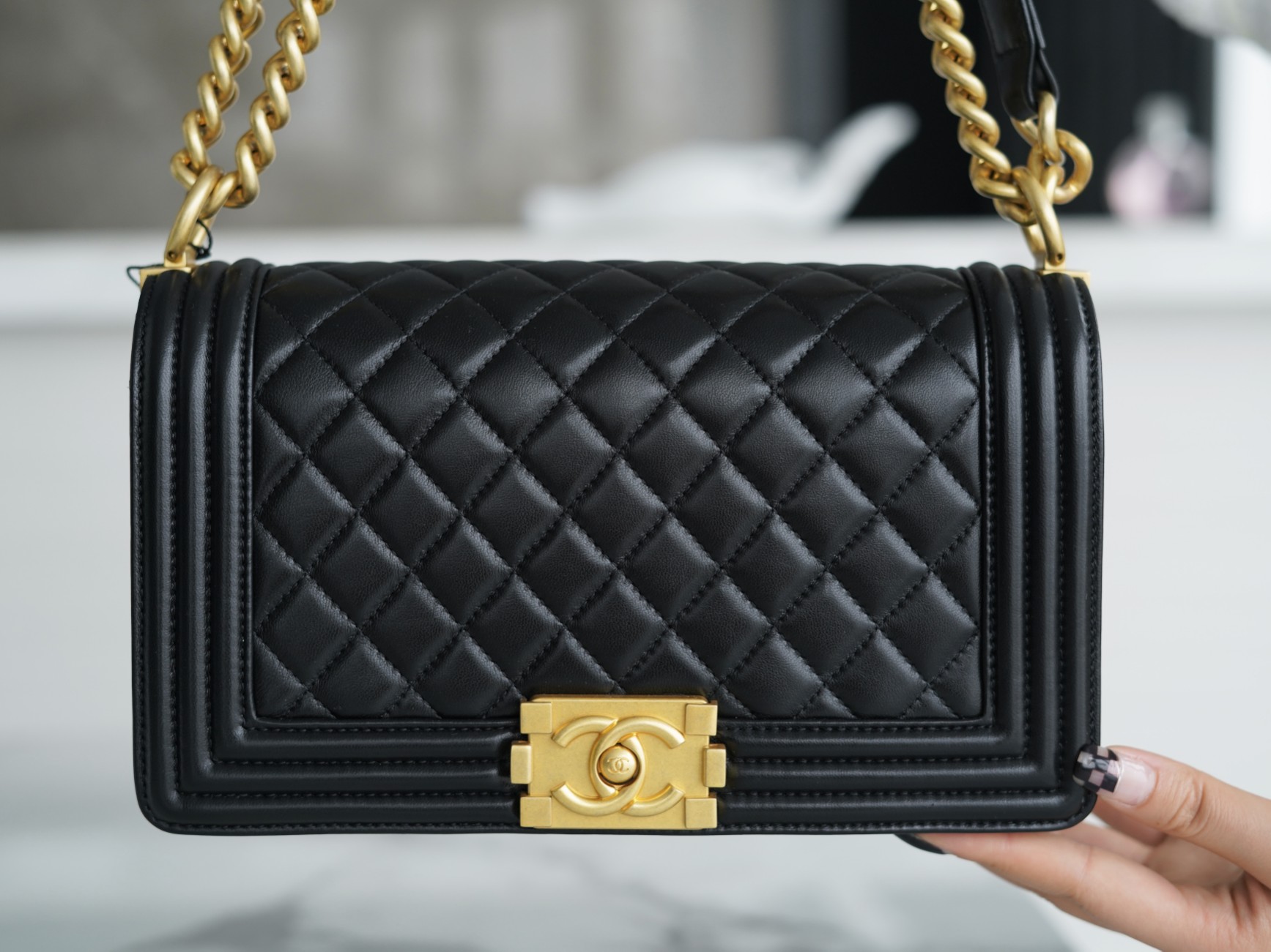 Chanel Leboy Black & Gold Medium Lambskin  