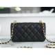 CHANEL 22K Chain Mini WOC Phone Bag Black & Gold Lizard Grain Calfskin  