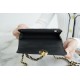 CHANEL 22K Chain Mini WOC Phone Bag Black & Gold Lizard Grain Calfskin  