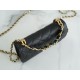 CHANEL 22K Chain Mini WOC Phone Bag Black & Gold Lizard Grain Calfskin  