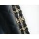 CHANEL 22K Chain Mini WOC Phone Bag Black & Gold Lizard Grain Calfskin  